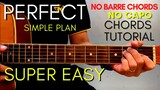 SIMPLE PLAN - PERFECT CHORDS (EASIEST GUITAR TUTORIAL) for Acoustic Cover