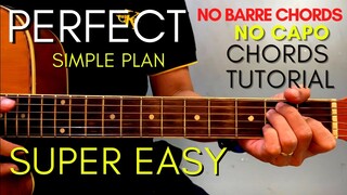 SIMPLE PLAN - PERFECT CHORDS (EASIEST GUITAR TUTORIAL) for Acoustic Cover