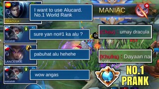 ALUCARD TOP 1 WORLD RANK PRANK! | THIS IS WHAT HAPPENED! -DRACULA | MLBB