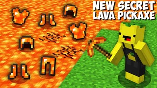 I used secret LAVA PICKAXE TO MINE LAVA AND GET RAREST ITEMS in Minecraft ! LAVA ITEMS !