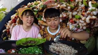 ก้อยไข่มดแดง ของสูงหากินอยาก แกล้มผักแบบเยอะๆ | อ้ายนาวินchannel