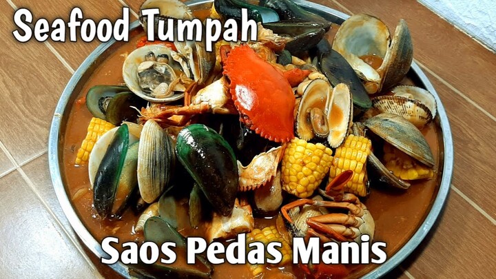 Masak Spesial 7 Jenis Seafood || Resep Seafood Tumpah Saos Pedas Manis