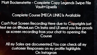 Matt Bockenstette course - Complete Copy Legends Swipe File Vault+Upsells download