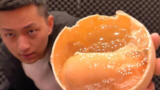 What does a year-old ostrich preserved egg taste like? The pickling is successful! One bite feels li