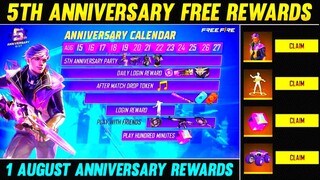 Free Fire New Event | 5th Anniversary Event Free Fire 2022  | 5th Anniversary Event Calendar Rewards