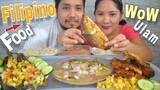 Filipino Favorite Food: Ensaladang Talong, Sinigang na Salmon, Pritong Bangus,Leche Flan
