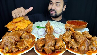 SPICY MUTTON CURRY, BRINJAL FRY, MUTTON LEG PIECE, MUTTON GRAVY  MUKBANG EATING SHOW| BIG BITES