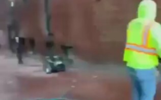 Cleaning Up: Bloodstains Left Behind When U.S. Municipal Cleaning Crews Arrested Students