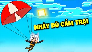 MEOWPEO THỬ THÁCH NHẢY DÙ CẮM TRẠI SIÊU DỊ TRONG MINI WORLD *MINI GAME