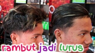 cara meluruskan rambut pria | yang sudah rusak secara permanen