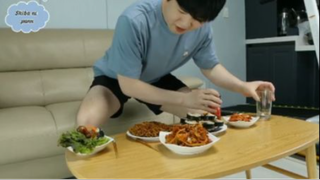 Kimbap, mì tương đen, thịt xào phần 2 #mukbang