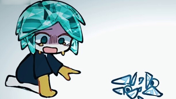 [ Land of the Lustrous /Handwriting] The Antarctic stone is brokenパﾝこげこげになっちゃった/The bread is burnt (