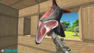 Survive in Cyber Jurassic Park with Granade Launcher. Animal Revolt Battle Simulator