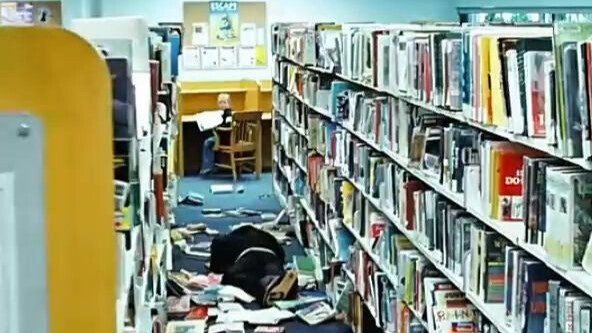 He just accidentally fell through the ice, and the next second he was suddenly in the library.
