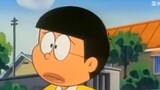 Nobita: "The sky is blue, and there are paper cranes outside the window."
