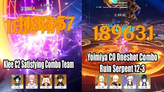 Yoimiya C0 Oneshot Combo Ruin Serpent 12-3 - Yoimiya Ft Klee Destroy 2.8 Floor 12