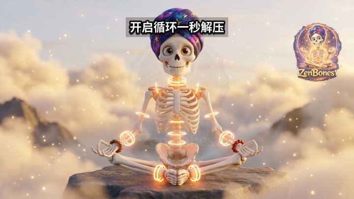 骨骼惊奇！这只小骷髅做简易坐也太解压治愈了吧