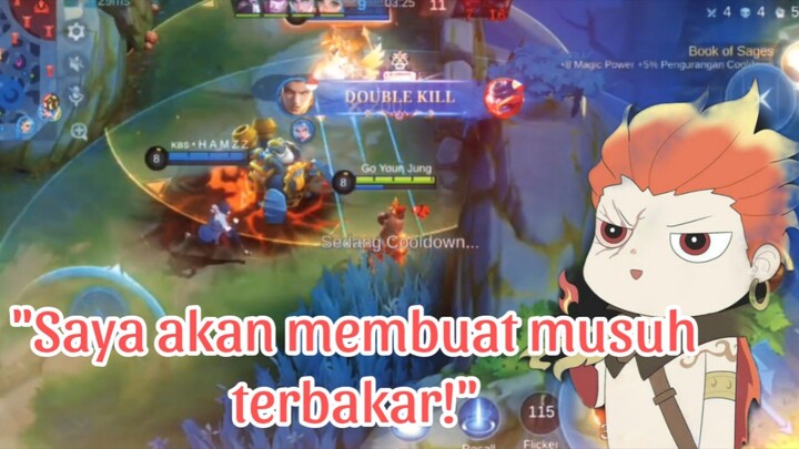 "Saya akan membuat musuh terbakar!"