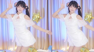 【鱼子酱】《桃花笑》国风连衣裙套装 直播跳舞录屏