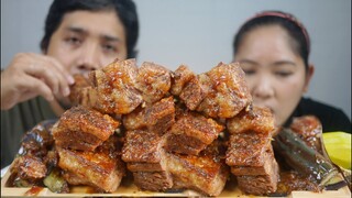 CRISPY AIR FRYER PORK BINAGOONGAN | MUKBANG PHILIPPINES | COLLAB WITH @Rane Gatbunton