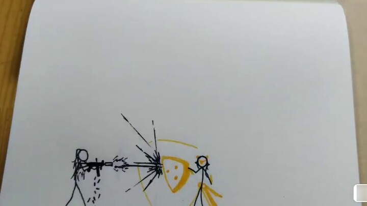 (แอนิเมชั่นสติกแมนวาดด้วยมือล้วนๆ 500 หน้า) จะเกิดอะไรขึ้นเมื่อ Fu Hua และ ump45 ต่อสู้กัน? (พลังงาน