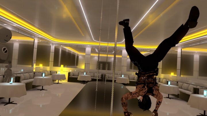 [VRChat Pole Dance] Hari ini kami menggunakan model pria untuk menari lagi, dan penonton pria sangat