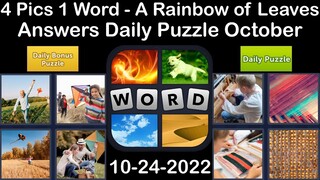 4 Pics 1 Word - A Rainbow of Leaves - 24 October 2022 - Answer Daily Puzzle + Bonus Puzzle