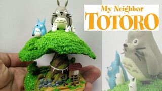 Totoro Diorama - My Neighbor Totoro - Polymer Clay Tutorial🐰🐰🍃