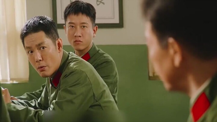 The soldiers are digging into a table full of braised pork, their mouths dripping with grease, while