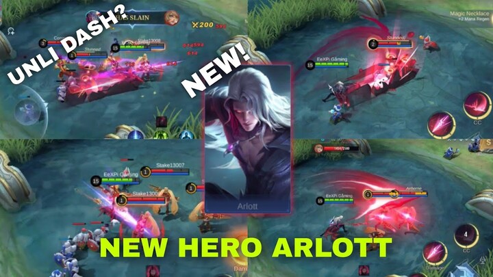 NEW HERO ARLOTT GAMEPLAY! MOBILE LEGENDS BANG BANG