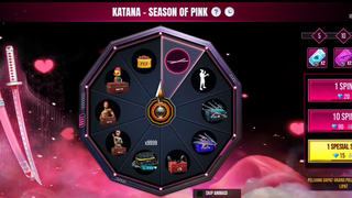 trik spin cara mendapatkan skin katana Valentin katana pink Garena free fire