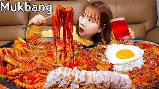 🔥매운낙지보쌈+낙지볶음밥🐙SNS 핫하길래 만들어본 낙지보쌈🥘나 왜 이제 먹어봤지;; FT.홍초소주 KOREANFOOD MUKBANG ASMR EATINGSHOW REALSOUND