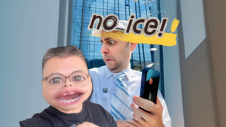 How do you say "no ice" in English?