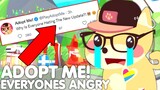 😡EVERYONES ANGRY BECAUSE OF THIS NEW UPDATE! (PLAYERS QUITTING!) *HUGE DRAMA* ADOPT ME ROBLOX