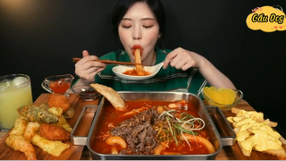Tokbokki ức bò, khoai tây chiên bơ tỏi phần 2 #gaudig