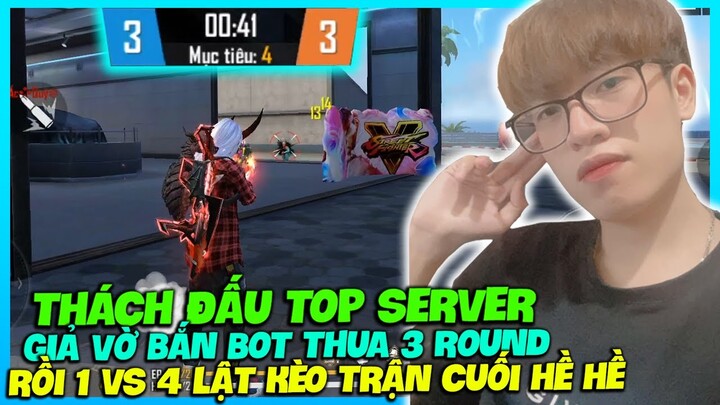 (FREE FIRE) THÁCH ĐẤU TOP SERVER GIẢ BOT THUA 0-3 BỊ ĐỒNG ĐỘI CHÊ SỪNG GÀ RỒI LẬT KÈO 1 VS 4 NUÔN