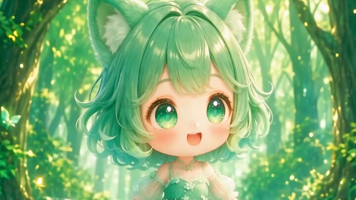 Kitsune, forest, and magic crystals! 🦊