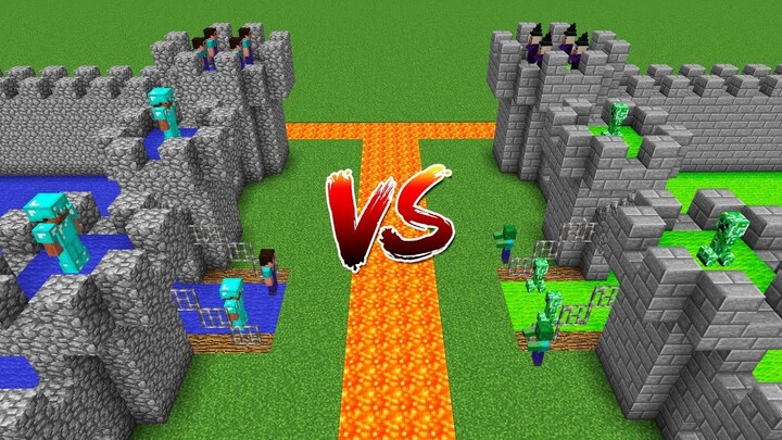 Minecraft Battle: NOOB AND PRO FORTRESS VS MONSTER FORESTRESS