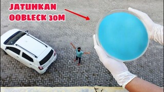 OOBLECK Dijatuhkan dari Atas Gedung.. (Non-Newtonian) Cairan yang bisa mengeras dengan INSTAN