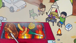 [Stop-motion animation] Immersive summer escape, set up a grill and go camping | Healing short film