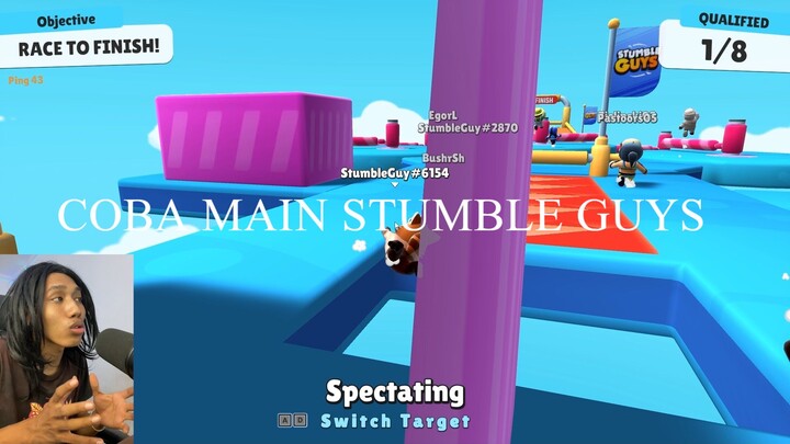 mencoba game Stumble guys - Mamah Gaming