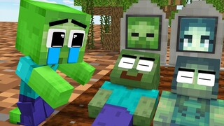 โรงเรียนสัตว์ประหลาด ครอบครัวซอมบี้กู้ภัย Baby Zombie - Sad Story - Minecraft Animation