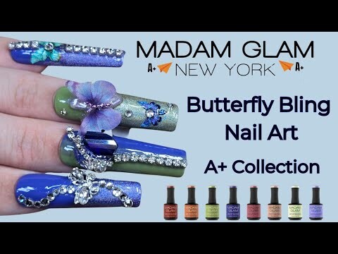 Unboxing Madam Glam A+ collection | Swatches with Butterfly Nail Art