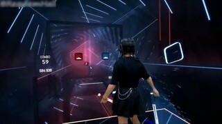 Beat Saber dengan lagu Lady Gaga "Born This Way"