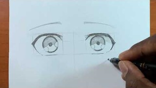 Easy anime eyes drawing | for beginners