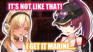 Marine Turns into Cute Tsundere Mode After Getting Flare Teases Her 【Hololive English Sub】