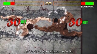 Baki VS Oliva With Healthbars | Baki Brutal Fight