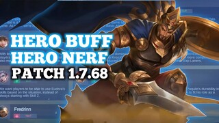 UPDATE HERO BUFF DAN NERF PATCH 1.7.68 - Mobile Legends