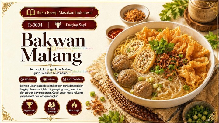 Resep Bakwan Malang Komplet - Kuah Gurih dengan Bakso Sapi dan Pangsit Renyah