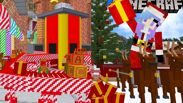 Minecraft สุขสันต์วันคริสมาสต์อีฟ สร้างโรงงานผลิตของเล่นให้ซานต้าคลอส minecraft christmas Tycoon